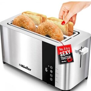 Mueller Stainless Steel Toaster with Digital Display